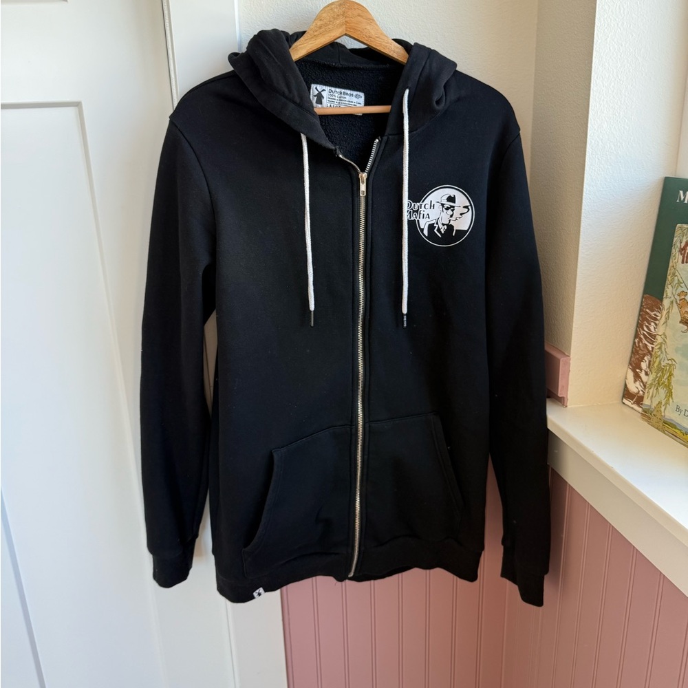 Dutch Bros Black Zip-Up Hoodie